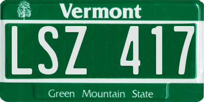 VT license plate LSZ417