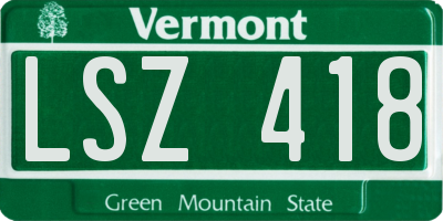 VT license plate LSZ418