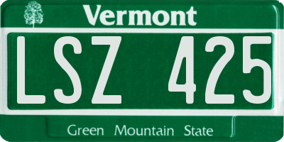 VT license plate LSZ425