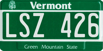 VT license plate LSZ426