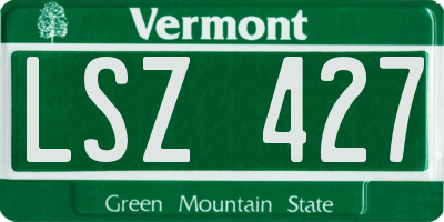 VT license plate LSZ427
