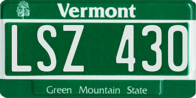 VT license plate LSZ430
