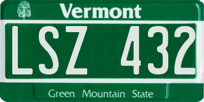 VT license plate LSZ432