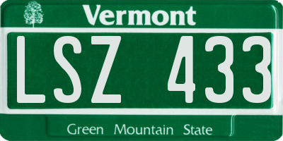VT license plate LSZ433