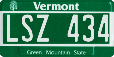 VT license plate LSZ434