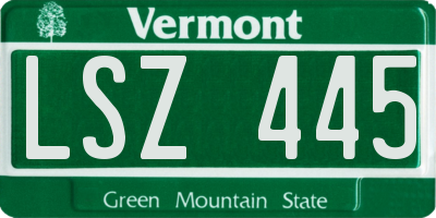 VT license plate LSZ445