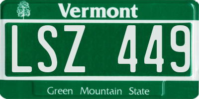 VT license plate LSZ449