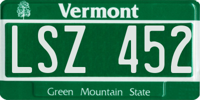VT license plate LSZ452