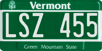 VT license plate LSZ455
