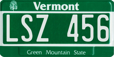 VT license plate LSZ456