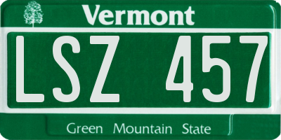 VT license plate LSZ457