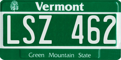 VT license plate LSZ462