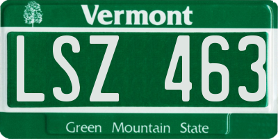 VT license plate LSZ463
