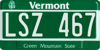VT license plate LSZ467