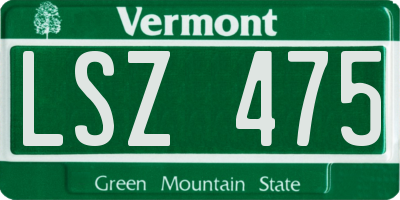 VT license plate LSZ475