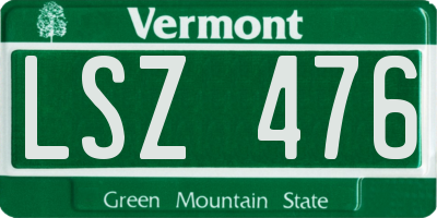 VT license plate LSZ476