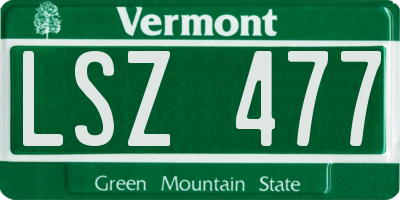 VT license plate LSZ477