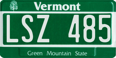 VT license plate LSZ485