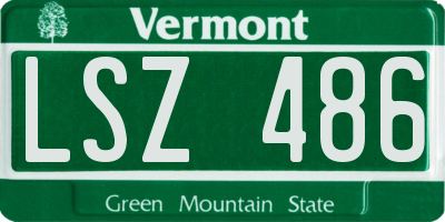 VT license plate LSZ486