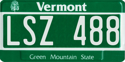 VT license plate LSZ488