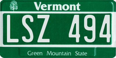 VT license plate LSZ494
