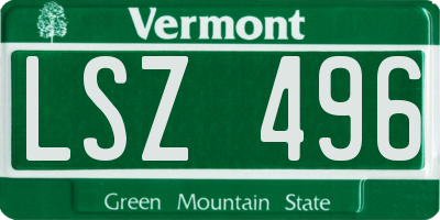 VT license plate LSZ496