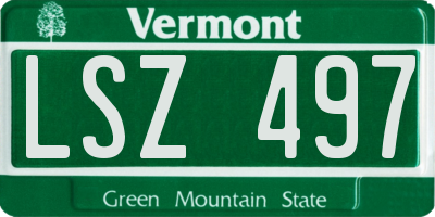 VT license plate LSZ497