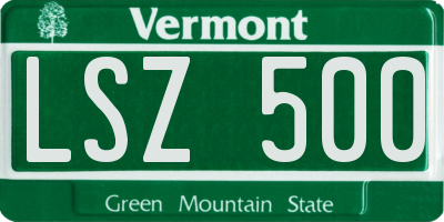 VT license plate LSZ500