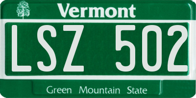 VT license plate LSZ502