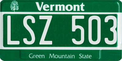 VT license plate LSZ503