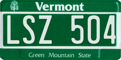VT license plate LSZ504