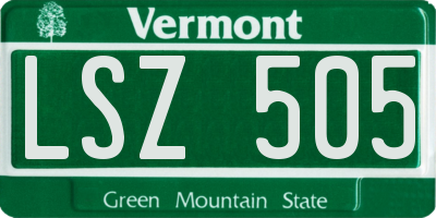 VT license plate LSZ505