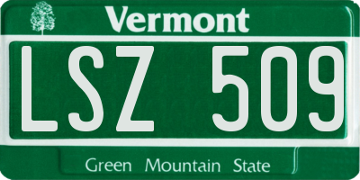 VT license plate LSZ509