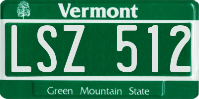 VT license plate LSZ512