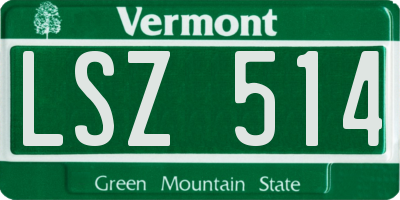 VT license plate LSZ514