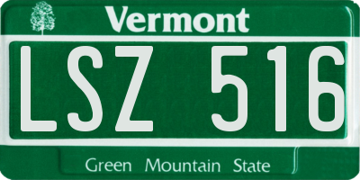VT license plate LSZ516