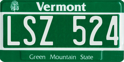VT license plate LSZ524
