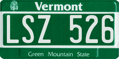 VT license plate LSZ526