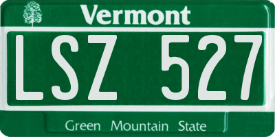 VT license plate LSZ527