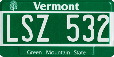 VT license plate LSZ532