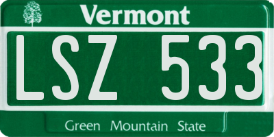 VT license plate LSZ533