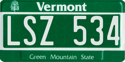 VT license plate LSZ534