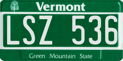VT license plate LSZ536