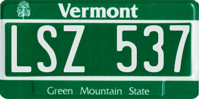 VT license plate LSZ537