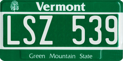 VT license plate LSZ539