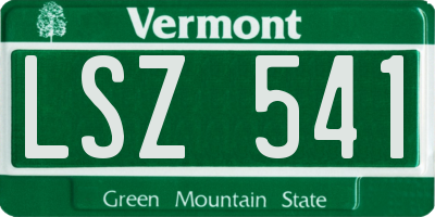 VT license plate LSZ541