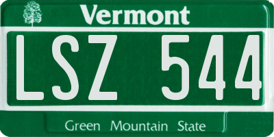 VT license plate LSZ544