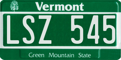 VT license plate LSZ545
