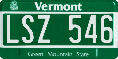 VT license plate LSZ546