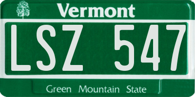 VT license plate LSZ547